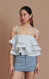 SAMOA TOP - WHITE POLKA