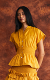 UTAH TOP - MUSTARD POPLIN