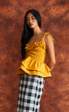 NAMIBIA TOP - MUSTARD POPLIN