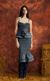 VENEZIA MIDI SKIRT - DARK GRAY CHAMBRAY