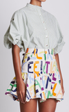 CAMIA TOP - GREEN STRIPES