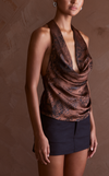CATALONIA TOP - BROWN SPLATTER