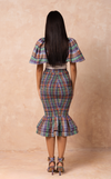 VENEZIA MIDI SKIRT - PACIFIC PLAID