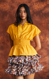 UTAH TOP - MUSTARD POPLIN