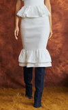 VENEZIA MIDI SKIRT - WHITE VISCOSE