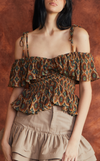 BRASILIA TOP - BROWN GEO FLORAL