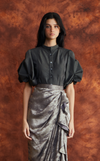 CAMIA TOP - BLACK MICRO STRIPES