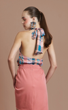 CATALONIA TOP - PEACH TARTAN