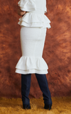 VENEZIA MIDI SKIRT - WHITE VISCOSE
