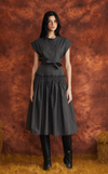 AKIKO DRESS - BLACK MICRO STRIPES