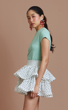 AYDA SKIRT - WHITE POLKA