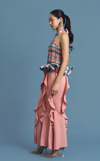 BERINA TOP - PEACH TARTAN
