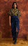 CAMIA TOP - YELLOW TARTAN
