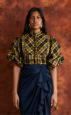 CAMIA TOP - YELLOW TARTAN