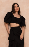 BILBAO TOP - BLACK DOTTED