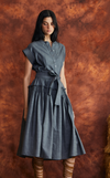AKIKO DRESS - DARK GRAY CHAMBRAY