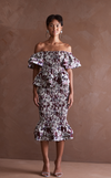 VENEZIA MIDI SKIRT - BROWN FLORAL