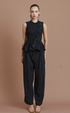 BRISBANE TOP - BLACK CHALK STRIPES