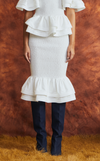 VENEZIA MIDI SKIRT - WHITE VISCOSE