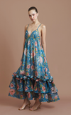 KENYA LONG DRESS - BLUE FLORAL (PRE-ORDER)
