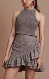 MALIA SKIRT - BROWN PINSTRIPES (PRE ORDER)