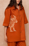 IAGO POLO w/ EMBROIDERY - SAFFRON