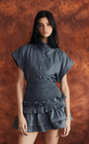 SLEEVELESS CAMIA TOP - DARK GRAY CHAMBRAY