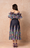 CANBERRA SKIRT - PURPLE PLAID DENIM