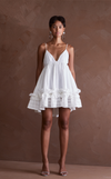 KENYA DRESS - WHITE LACE STRIPES