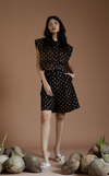KARI VEST - BLACK-GOLD POLKA