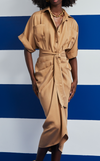 ASMARA DRESS - DARK BROWN TWILL