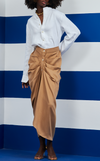 ASMARA SKIRT - DARK BROWN TWILL