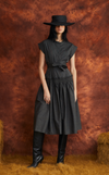 AKIKO DRESS - BLACK MICRO STRIPES