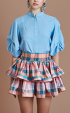 AYDA SKIRT - PEACH TARTAN
