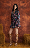 GOBI SKIRT - BLACK FLORAL
