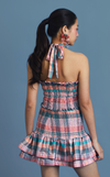 VENEZIA MINI SKIRT - PEACH TARTAN