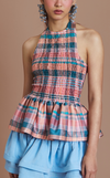 BIRA TOP - PEACH TARTAN