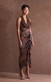 FLORA SKIRT - BROWN SPLATTER