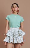 AYDA SKIRT - WHITE POLKA