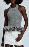 BERINA TOP - GREY GINGHAM