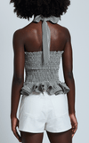 BERINA TOP - GREY GINGHAM
