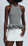 BERINA TOP - GREY GINGHAM