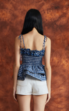 NAMIBIA TOP - BLUE GINGHAM