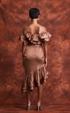 IBIZA TOP - CACAO SATIN