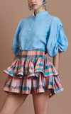 AYDA SKIRT - PEACH TARTAN