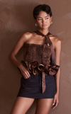 BERINA TOP - BROWN SPLATTER