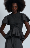 SYDNEY TOP - BLACK MICRO STRIPES