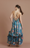 KENYA LONG DRESS - BLUE FLORAL (PRE-ORDER)