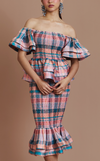 ROMA TOP - PEACH TARTAN
