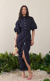 CAMIA TOP - NAVY POLKA